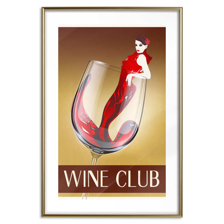 Wall Poster Wine Club - English captions and woman resembling red wine 123626 additionalImage 14