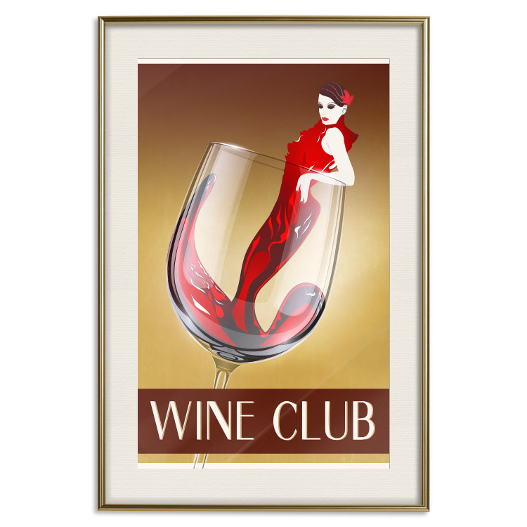 Wall Poster Wine Club - English captions and woman resembling red wine 123626 additionalImage 19