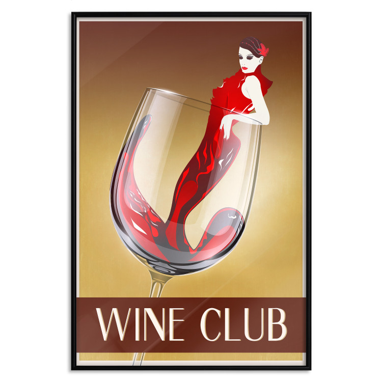 Wall Poster Wine Club - English captions and woman resembling red wine 123626 additionalImage 18