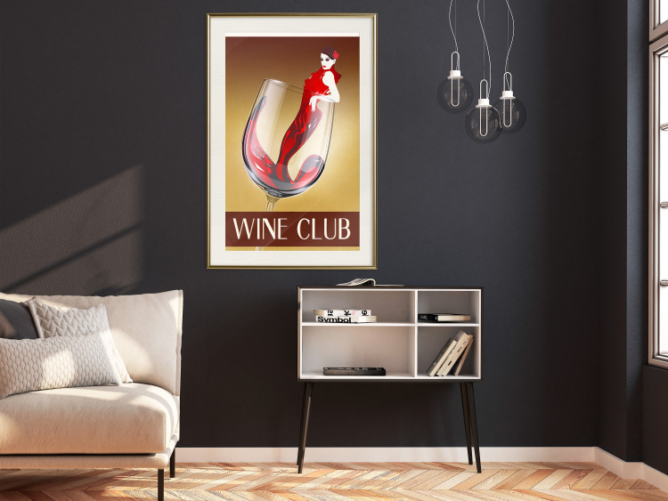 Wall Poster Wine Club - English captions and woman resembling red wine 123626 additionalImage 21