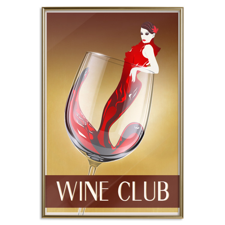 Wall Poster Wine Club - English captions and woman resembling red wine 123626 additionalImage 16