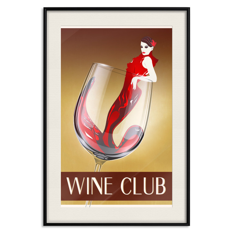 Wall Poster Wine Club - English captions and woman resembling red wine 123626 additionalImage 18