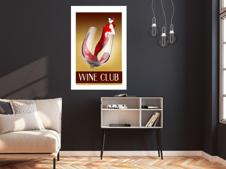 Wall Poster Wine Club - English captions and woman resembling red wine 123626 additionalImage 11
