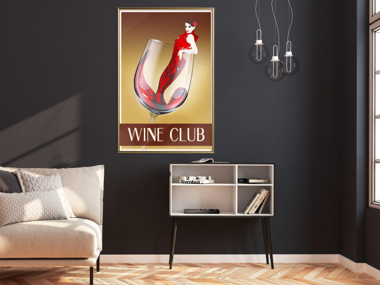 Wall Poster Wine Club - English captions and woman resembling red wine 123626 additionalImage 9