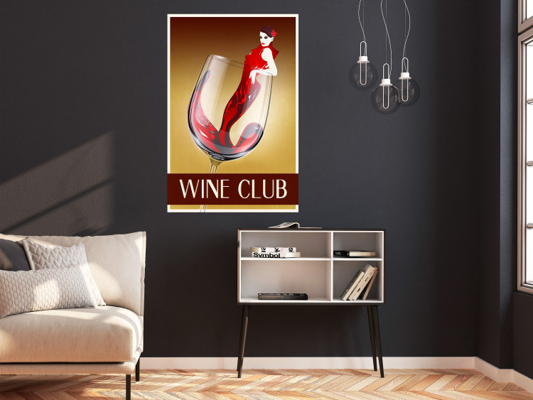Wall Poster Wine Club - English captions and woman resembling red wine 123626 additionalImage 23