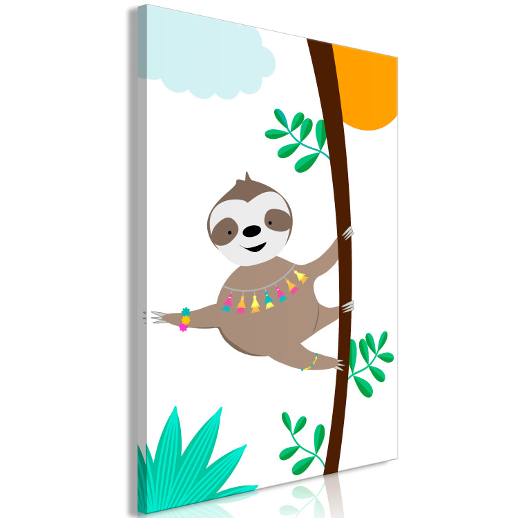 Canvas Art Print Happy Sloth (1 Part) Vertical 123726 additionalImage 2