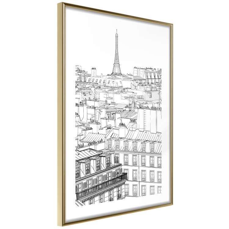 Poster Paris Sketch - black and white city architecture with Eiffel Tower in background 123826 additionalImage 5