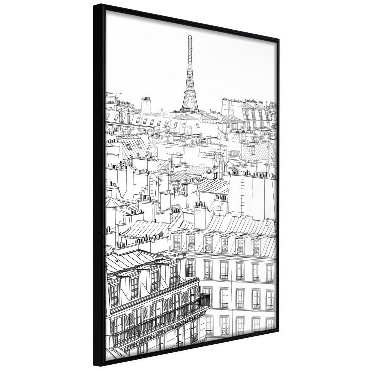 Poster Paris Sketch - black and white city architecture with Eiffel Tower in background 123826 additionalImage 9