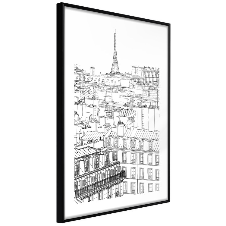 Poster Paris Sketch - black and white city architecture with Eiffel Tower in background 123826 additionalImage 10