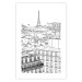 Poster Paris Sketch - black and white city architecture with Eiffel Tower in background 123826 additionalThumb 18