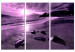 Canvas Art Print Purple sunset - triptych with beach, sea and mountains in background 125026