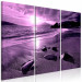 Canvas Art Print Purple sunset - triptych with beach, sea and mountains in background 125026 additionalThumb 2