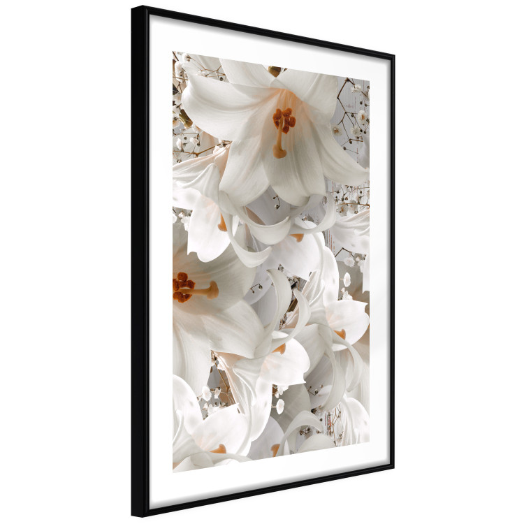 Poster White Gust - landscape of white lily flowers against a backdrop of a plant-filled meadow 125226 additionalImage 11