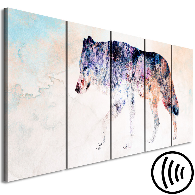 Canvas Print Lonely Wolf (5 Parts) Narrow 126926 additionalImage 6