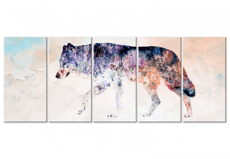 Canvas Print Lonely Wolf (5 Parts) Narrow 126926