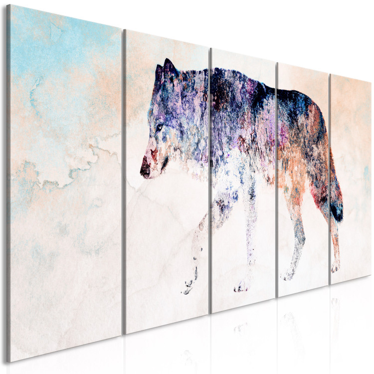 Canvas Print Lonely Wolf (5 Parts) Narrow 126926 additionalImage 2