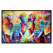Poster Elephant Pair - abstract animals on a colorful background in a watercolor style 127326 additionalThumb 16