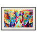 Poster Elephant Pair - abstract animals on a colorful background in a watercolor style 127326 additionalThumb 19