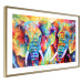 Poster Elephant Pair - abstract animals on a colorful background in a watercolor style 127326 additionalThumb 11