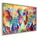 Poster Elephant Pair - abstract animals on a colorful background in a watercolor style 127326 additionalThumb 3