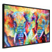 Poster Elephant Pair - abstract animals on a colorful background in a watercolor style 127326 additionalThumb 2