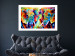 Poster Elephant Pair - abstract animals on a colorful background in a watercolor style 127326 additionalThumb 7