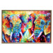 Poster Elephant Pair - abstract animals on a colorful background in a watercolor style 127326 additionalThumb 21