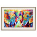 Poster Elephant Pair - abstract animals on a colorful background in a watercolor style 127326 additionalThumb 20