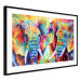 Poster Elephant Pair - abstract animals on a colorful background in a watercolor style 127326 additionalThumb 12