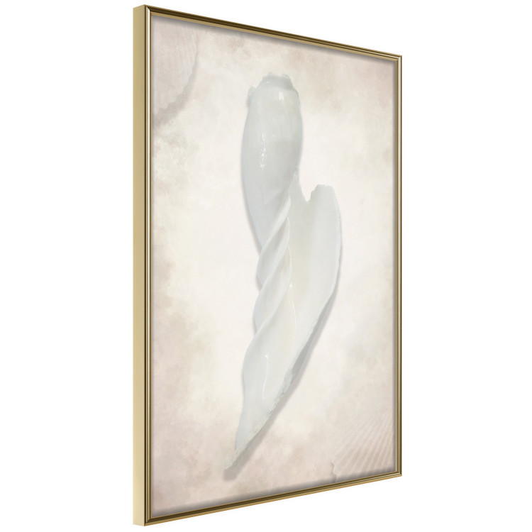 Wall Poster Another Tide - maritime composition of a white seashell on a sand background 127526 additionalImage 12