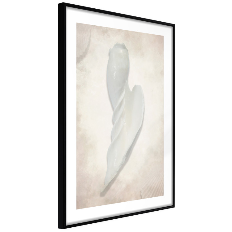 Wall Poster Another Tide - maritime composition of a white seashell on a sand background 127526 additionalImage 8