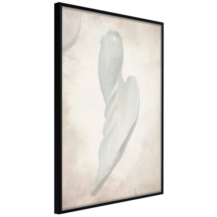 Wall Poster Another Tide - maritime composition of a white seashell on a sand background 127526 additionalImage 11