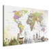 Canvas Wonders of the World (1-part) wide - creative colorful world map 128426 additionalThumb 2