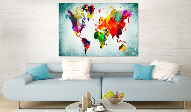 Large canvas print World Map: Green Vignette [Large Format] 128726 additionalImage 6