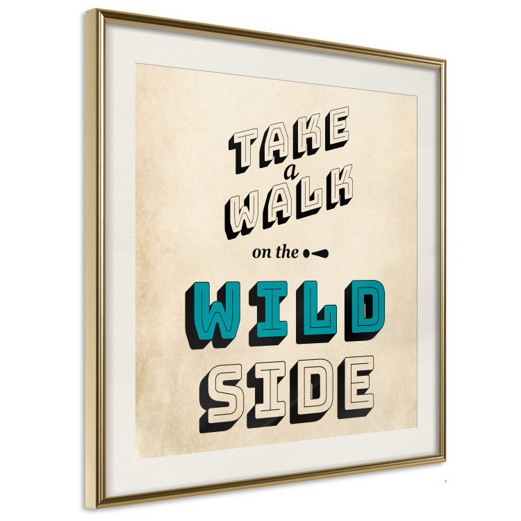 Poster Take Walk on the Wild Side - square - English text on a beige background 128926 additionalImage 3