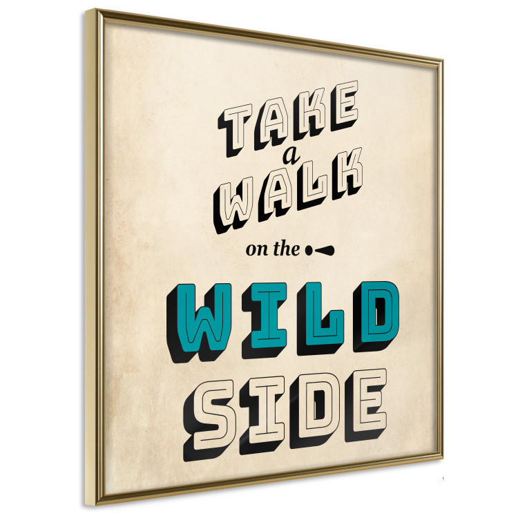 Poster Take Walk on the Wild Side - square - English text on a beige background 128926 additionalImage 14