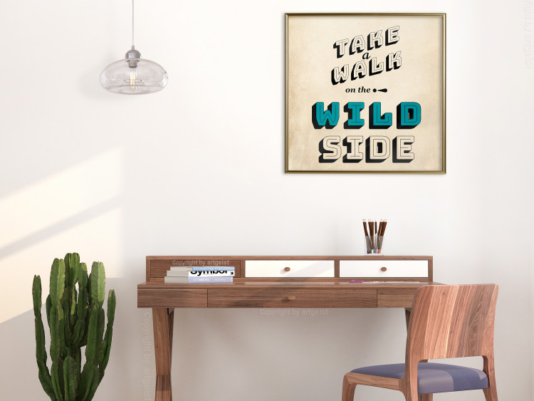 Poster Take Walk on the Wild Side - square - English text on a beige background 128926 additionalImage 7