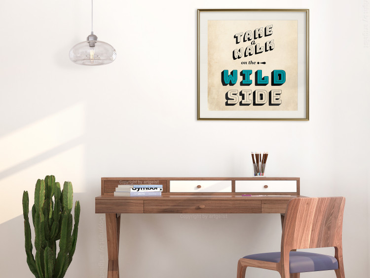 Poster Take Walk on the Wild Side - square - English text on a beige background 128926 additionalImage 21