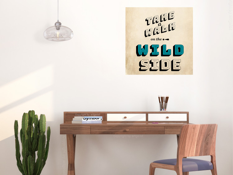 Poster Take Walk on the Wild Side - square - English text on a beige background 128926 additionalImage 4