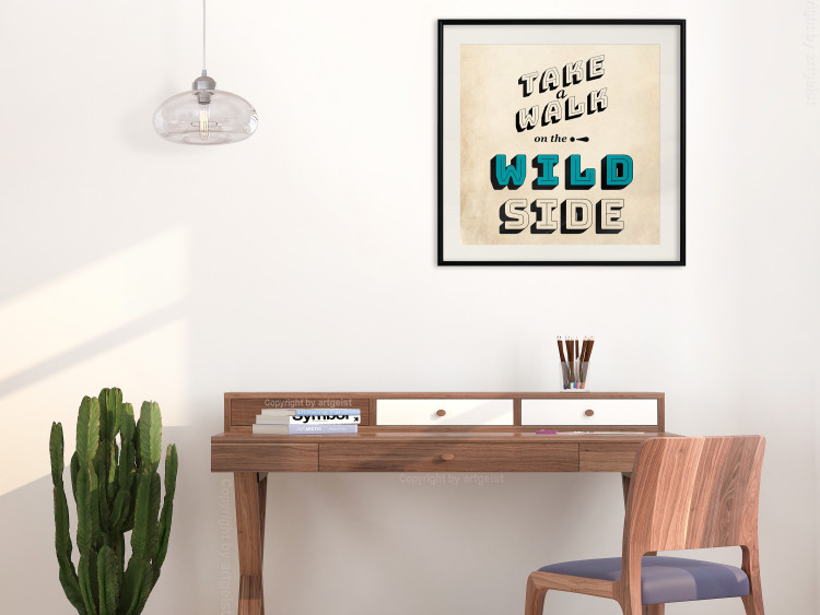 Poster Take Walk on the Wild Side - square - English text on a beige background 128926 additionalImage 20