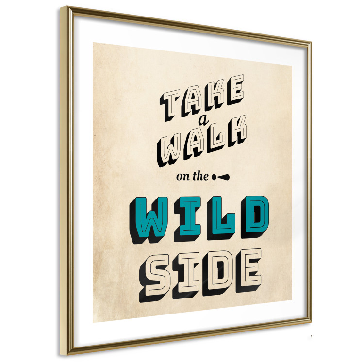Poster Take Walk on the Wild Side - square - English text on a beige background 128926 additionalImage 9