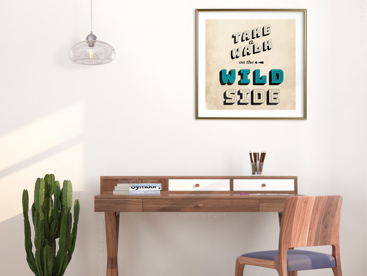 Poster Take Walk on the Wild Side - square - English text on a beige background 128926 additionalImage 15