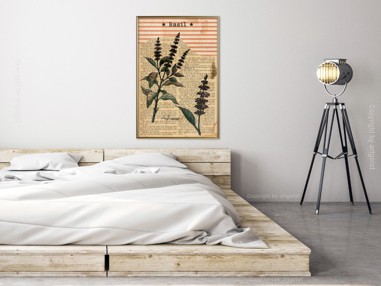 Wall Poster Basil Poetry - vintage composition with plants and black text in background 129426 additionalImage 5