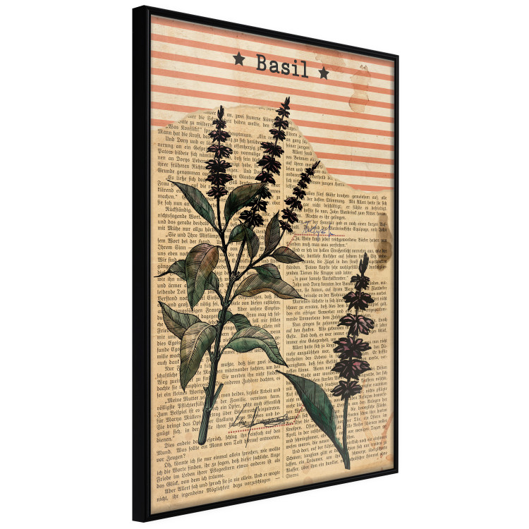Wall Poster Basil Poetry - vintage composition with plants and black text in background 129426 additionalImage 11