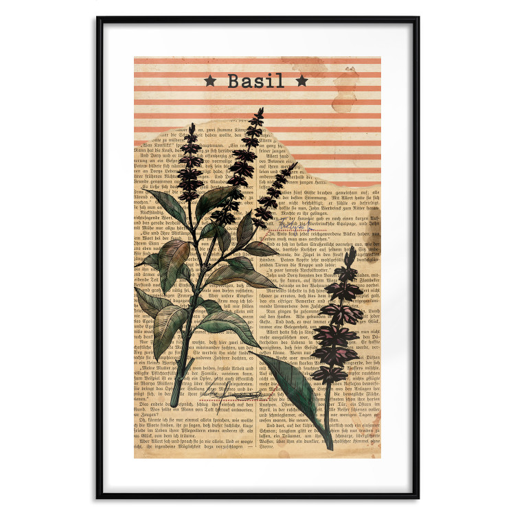 Wall Poster Basil Poetry - vintage composition with plants and black text in background 129426 additionalImage 15