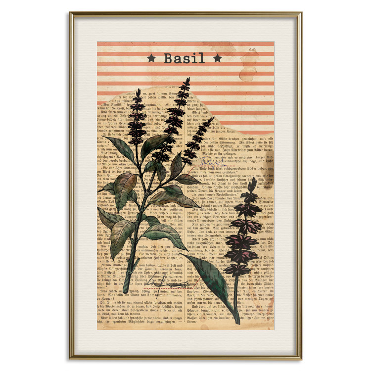 Wall Poster Basil Poetry - vintage composition with plants and black text in background 129426 additionalImage 20
