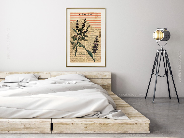 Wall Poster Basil Poetry - vintage composition with plants and black text in background 129426 additionalImage 22