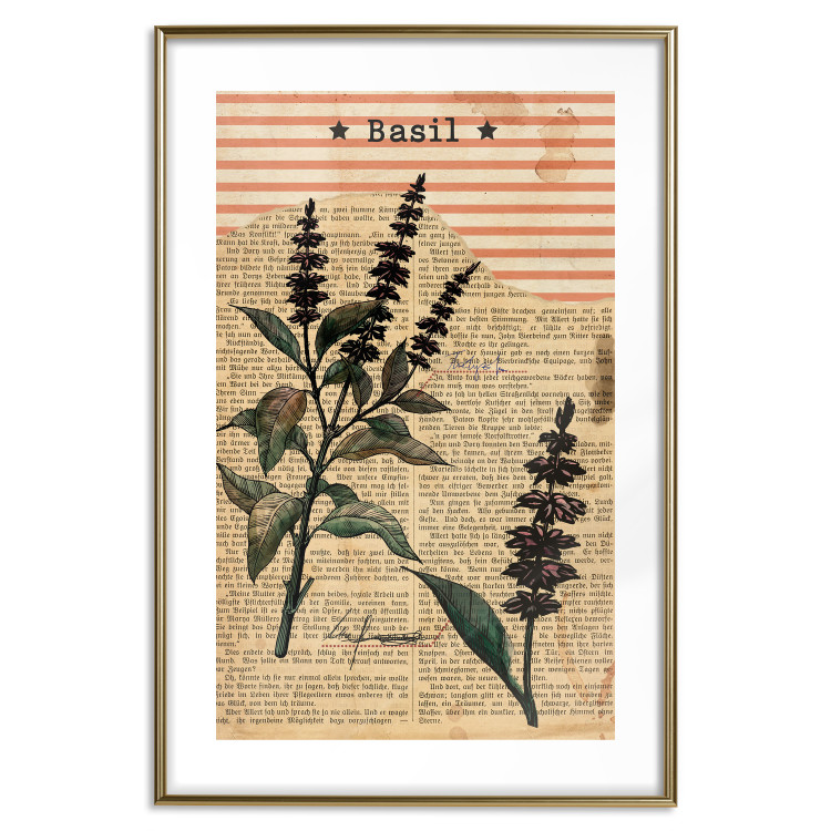 Wall Poster Basil Poetry - vintage composition with plants and black text in background 129426 additionalImage 16