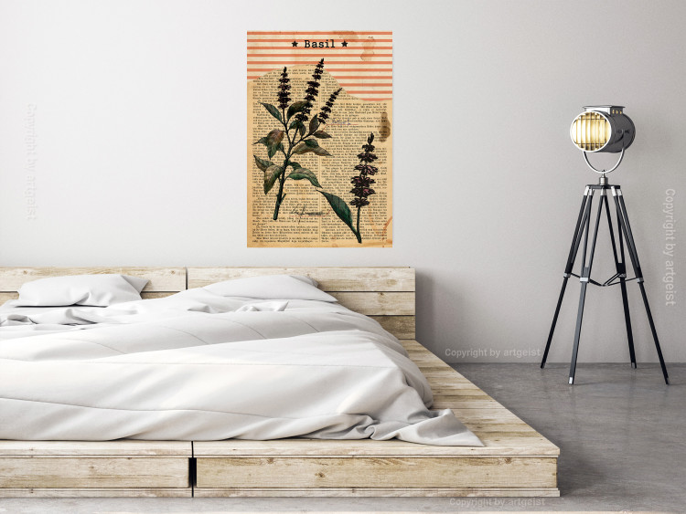 Wall Poster Basil Poetry - vintage composition with plants and black text in background 129426 additionalImage 4