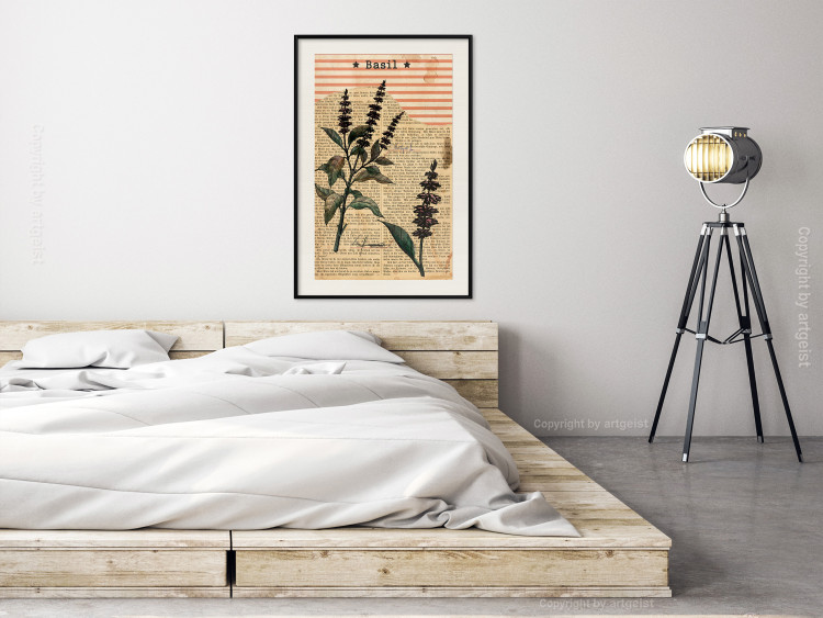 Wall Poster Basil Poetry - vintage composition with plants and black text in background 129426 additionalImage 24
